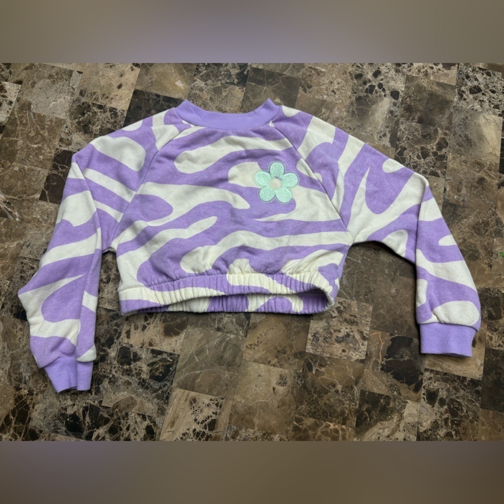 4/30$ Monkey Bars Purple and White Zebra Print Sweater 2-3 years